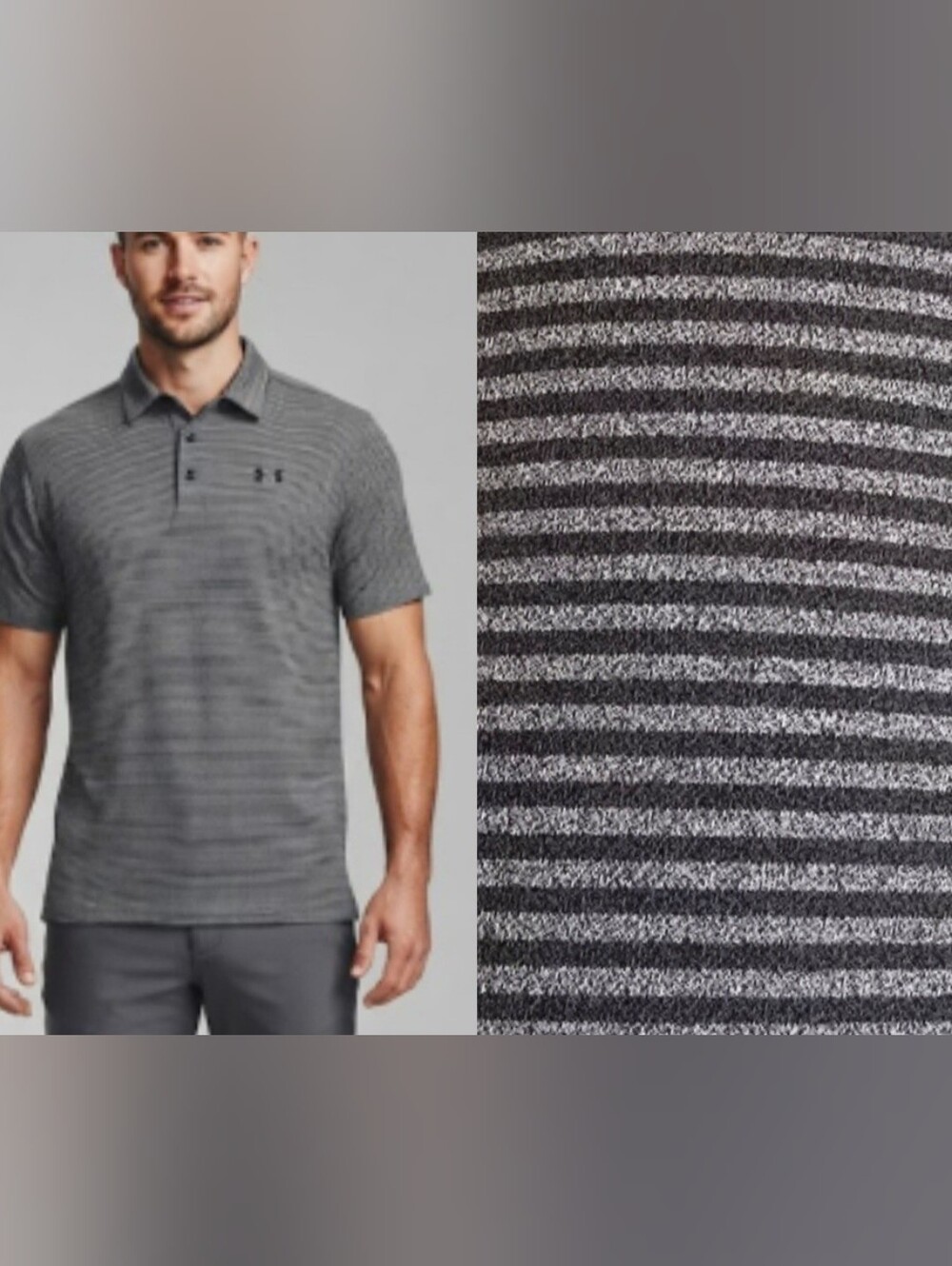 Under Armour Playoff Core Stripe Polo  Loose Fit HeatGear Golf Performance! L